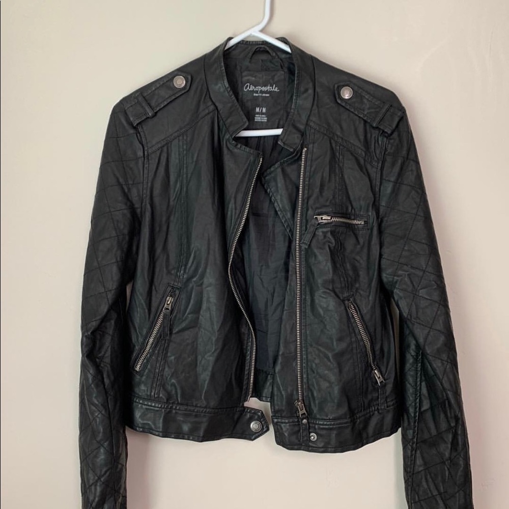 Aeropostale Black Leather Jacket